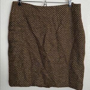 Ralph Lauren Houndstooth Skirt in Brown and Cream